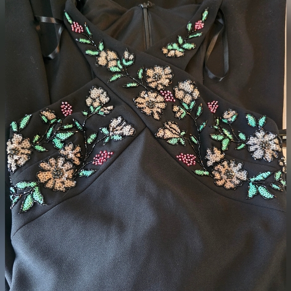 Pronovias Barcelona Embellished Black Halter Gown High-Low Hem-NWT Size 2 - Picture 11 of 15